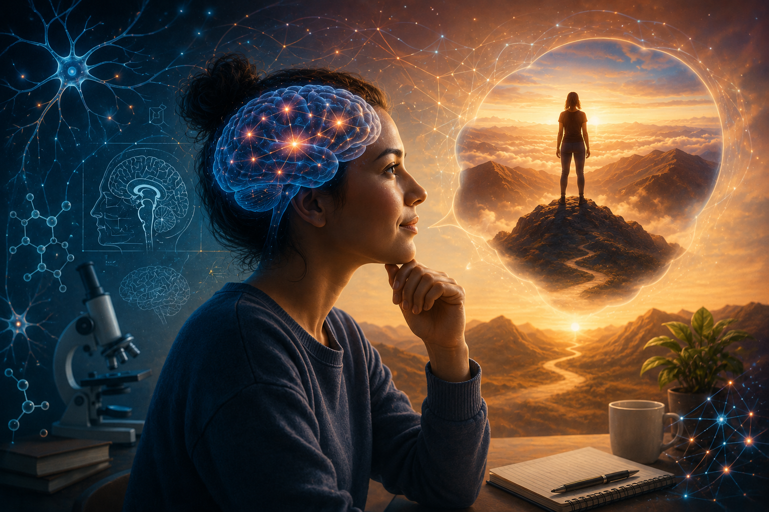 Persona visualizando un objetivo con claridad mental